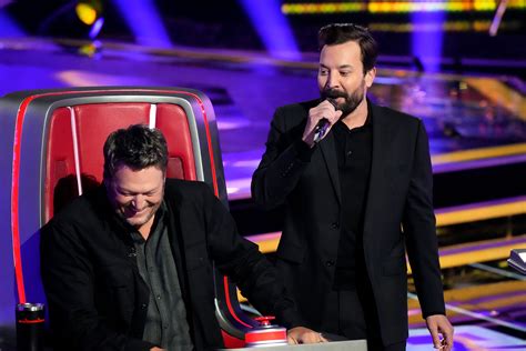 Mar 8, 2023 · Jimmy Fallon has what it takes. The late-night host crashed the The Voice to play an epic prank on coaches Blake Shelton, Kelly Clarkson, Niall Horan and Chance the Rapper on the Tuesday (March 7 ... 